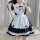 S5xl japanese maid dress - cute anime cosplay costume for women, classic short-sleeve maid outfit with white apron and ruffle...