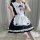 S5xl japanese maid dress - cute anime cosplay costume for women, classic short-sleeve maid outfit with white apron and ribbon...