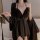 Sakuqiu butterfly lace sleep dress - pure & tempting sheer backless lounge set with built-in pads