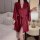 Sakuqiu butterfly lace sleep dress - rich red silk slip with open back and elegant design