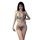 Sakura passion zebra-print bikini with chain details, featuring a lace bra top and matching bottoms for seductive swimwear st...