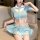 Sakura romance lingerie set - sailor school uniform style erotic costume for role play, featuring a light blue top with a tie...