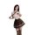 A stylish schoolgirl costume featuring a cute white blouse with a plaid tie, paired with a pleated skirt and thigh-high stock...