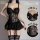 Secret temptation lingerie set featuring elegant black lace design, perfect for women seeking allure and sophistication. incl...