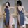 Seductive backless cheongsam sleepwear featuring side slit and open-crotch design, perfect for women seeking elegant yet dari...