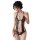 Seductive black lace nightwear set featuring a mesh crop top, sheer skirt trim, and push-up bra for alluring elegance.