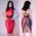 Seductive bodycon bandage dress for women – high-elastic sexy nightclub & couples intimacy outfit featuring bold red and blac...