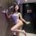 Seductive bunny girl lingerie set - modest yet alluring open-crotch sleepwear for small busts, featuring bunny ears and stock...