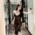 Seductive deep v lace sleepwear set - sheer mesh chemise with high slit & adjustable straps, elegant design for allure.