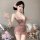 Seductive deep-v lingerie dress - sparkle mesh strapless club outfit, no-remove temptation nightclub fashion
