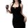 Elegant black bodycon dress with deep v-neckline, perfect for evening parties. stylish and seductive design.