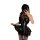 Seductive devil-themed lingerie dress - open-crotch bondage style pvc mini dress for couples