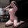 Woman kneeling in pink dual-zip yoga set with open-crotch design, styled as sexy sleepwear robe for bedroom allure.