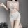 Seductive lace bodysuit with heart design, plus-size sensual intimate outfit for women, perfect for couples.