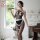 Seductive lace bodysuit womens maid costume - sheer mesh pure temptation outfit with open-crotch & cut-out design