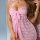 Pink lace lingerie with butterfly bow, push-up design for small bust, open-crotch sensual underwear.