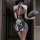 Seductive lace cheongsam lingerie featuring high-slit backless halter design, perfect for pure temptation with elegant floral...