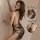 Seductive lace cheongsam sleepwear set - tempting open-crotch erotic pajamas with floral embroidery, featuring lace detailing...