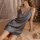 Seductive lace deep v-neck backless sleep dress for women, elegant and sexy lingerie sleepwear, easy-on bedroom outfit.
