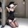 Seductive lace lingerie set featuring sheer mesh bodysuit and garter stockings, perfect for women seeking allure and elegance...