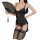 Seductive lace lingerie set with mesh vest, featuring delicate floral patterns and matching stockings, perfect for intimate m...
