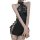 Seductive lace lingerie set featuring a halter neck design with intricate floral patterns, paired with fishnet stockings for ...