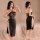 Seductive lace sleepwear set featuring a provocative cheongsam-inspired design with a halter neck and thigh-high slit, perfec...
