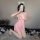 Seductive lace sleepwear set for women featuring romantic floral design, perfect nightdress with playful elements.