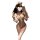 Woman in seductive leopard print lingerie set with matching gloves and cat ears, showcasing high-end allure collection.