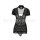 Seductive black lace cheongsam-inspired sleepwear with intricate patterns, perfect for intimate moments.