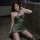Elegant green mesh halter dress with sheer fabric, perfect for a luxurious and seductive look. ideal for an erotic underwear ...