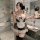 Seductive maid costume set - sexy lace & mesh sleep dress outfit for women, featuring lace details and a charming apron desig...