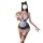 Seductive maid costume set with lace, tulle dress, apron, cat ears headband, and fishnet stockings for women.