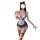 Woman wearing a seductive maid costume set with black lace lingerie, white apron, and cat ears for role play.