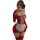 Seductive maid costume with sheer mesh, tear-away chest, and open-crotch design for role play.
