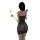 Woman in shiny bodycon slip dress with sheer lace detailing, holding a glass. perfect as sexy lingerie or sleepwear.