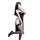 Seductive nun costume lingerie with lace trim, black dress and stockings, flirty role play outfit, no-undress design.