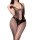 Seductive plus size lace bodysuit with sheer mesh and thigh-high black stockings, featuring an open-crotch design for erotic ...