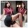 Woman wearing premium seductive secretary skirt set with high-waisted bodycon design, no-remove office uniform lingerie outfi...