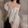 Seductive sheer chiffon sleepwear set featuring delicate lace trim and no-remove design, perfect for pure and tempting boyfri...