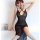 Seductive sheer lace sleepwear set featuring a daring halter top and flowing skirt, perfect for a passionate costume-inspired...