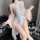 Seductive sheer lingerie sleepwear set featuring vintage chinese-inspired hanfu qipao style no-remove design with floral embr...