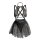 Seductive sheer mesh bodysuit with starry tulle skirt, sexy lingerie sleepwear set for date night.