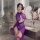 Seductive sheer split skirt set - thin transparent pure-allure halter wrap pleated bodycon ensemble, showcased in a luxurious...