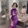 Seductive sheer split skirt set - thin transparent pure-allure halter wrap pleated bodycon ensemble, showcased in a luxurious...