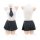 Seductive short crop top skirt set - slim-fit pleated schoolgirl costume outfit for women, featuring a white crop top with ti...