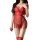 Seductive red silk qipao sleepwear featuring sexy slit design, no-remove lace lingerie dress, perfect for new year and qq uni...