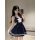 Semi-sweet allure navy schoolgirl lingerie set - sheer waist-cinching cute & sexy outfit