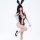Sexy bunny costume set featuring a semi-transparent bodysuit with black rabbit ears, perfect for cosplay and boudoir photos.