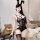 Sensual bondage bodysuit set featuring lace mesh straps and bunny ears, perfect for adult entertainment with a touch of elega...